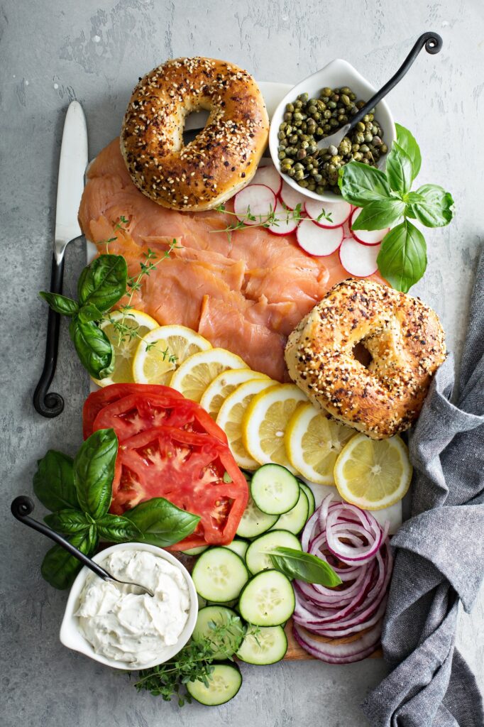 Bagels and lox platter